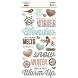 Winter Woods Foam Stickers - Simple Stories