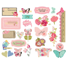 Butterfly Bliss Julie Nutting Chipboard Stickers - Prima Marketing