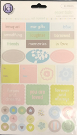 Essentials Colorful Cardstock Stickers Just Married