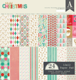 Colorful Christmas 12x12 Paper Pad - Authentique