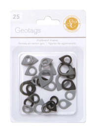 Geotags Chipboard Grey Studio Calico