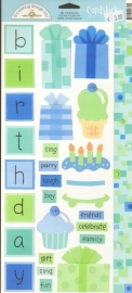 Birthday Boy Cardstock Stickers - Doodlebug