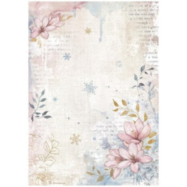 Create Happiness Dewdrops Flower Corners Rice Paper A4 - Stamperia