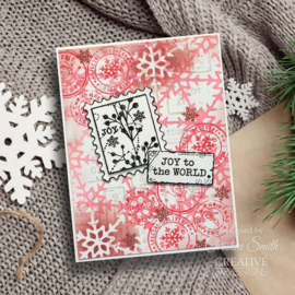 Christmas Distrasses Labels Clear Stamps - Woodware Craft Collection