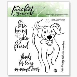Lucy Puppy Clear Stamp - Picket Fence