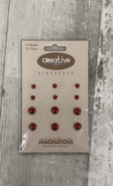 Creative Cafe Red Glitter Brads - Creative Imaginations