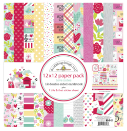 12x12 Paper Pack Love Notes  - Doodlebug