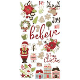 Holly Jolly Chipboard Stickers - Simple Stories