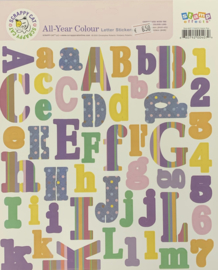 All Year Colour Letter Stickers - Scrappy Cat