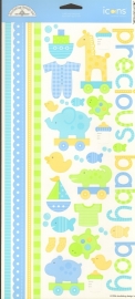 Bitty Baby Boy Icons Cardstock Stickers - Doodlebug 