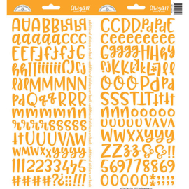 Abigail Alpha Cardstock Stickers Tangerine - Doodlebug