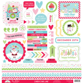 Candy Cane Lane This & That Stickers - Doodlebug