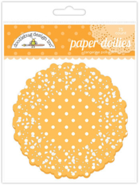 Tangerine Polka Dot Doilies - Doodlebug