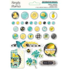 Simple Vintage Lemon Twist Brads & chipboard - Simple Stories