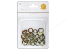 Geotags Chipboard Gold Studio Calico