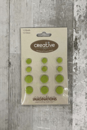 Creative Cafe Velvet Brads Lime - Creative Imaginations