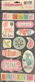 Tiffany's Words Layered Chipboard Stickers