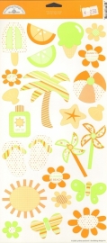 Obviously Orange Icons Cardstock Stickers - Doodlebug 