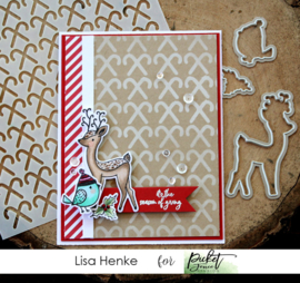 Candy Cane Lane Stencil - Picket Fence