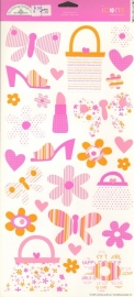 Pretty Pink Icons Cardstock Stickers - Doodlebug