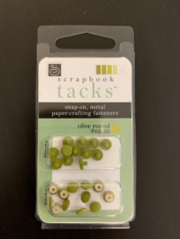 Scrapbook Tacks Round Olive - Chatterbox