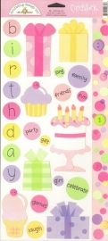 Birthday Girl Cardstock Stickers - Doodlebug