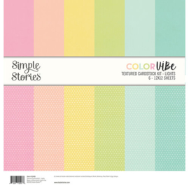Textured Cardstock Kit Lights Color Vibe - Simple Stories