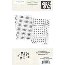 Clear Number Stickers Planner Essentials