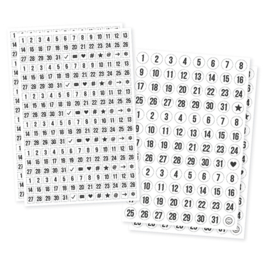Clear Number Stickers Planner Essentials