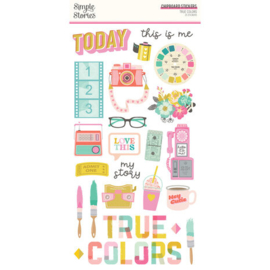 True Colors Chipboard Stickers - Simple Stories