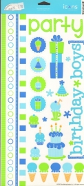 Happy Birthday Boy Icons Cardstock Stickers - Doodlebug