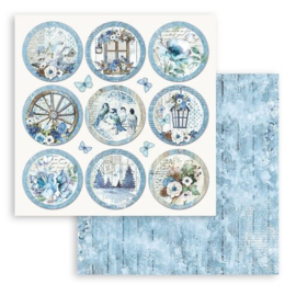 Blue Land Rounds 12x12 Inch Paper Sheet - Stamperia
