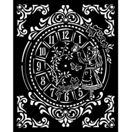 Alice Clock Stencil - Stamperia