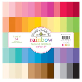 Rainbow Textured Cardstock 12x12 Pack - Doodlebug