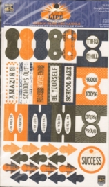 Zach's Life Fabric Tabs and Labels Orange/Brown Little Yellow Bicycle