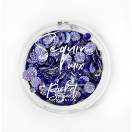 Purple Bottlecap Flowers Sequin Mix - Picket Fence