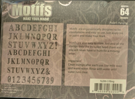 Motifs Double Sided Foam Stamps 3 Ring Font - Scrapworks