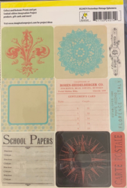 Cardstock Stickers - Yesterdays Vintage Ephemera - Blue Cardigan Designs Collection