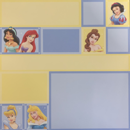 Yellow Colorblock with Princess embossed 12x12 - EK Succes