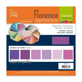 Cardstock multipack Paars 6x6 - Florence