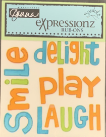 Expressionz Rub-ons Delightful Words - Junkitz