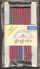 Gingham Blue Jean Ladybug Doodlebug Design