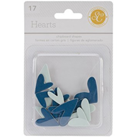 Hearts Chipboard Bleu Studio Calico