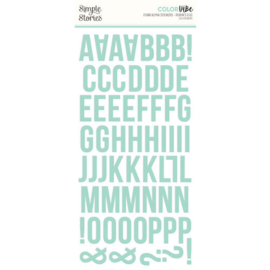 Foam Alpha Stickers Robin's Egg Color Vibe - Simple Stories