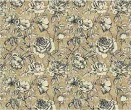 Roses with Ocher Background A3 Rice Paper - Stamperia