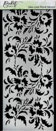 Slim Line Floral Stencil - Picket Fence