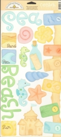 A Day At The Beach Yardstick Stickers - Doodlebug 