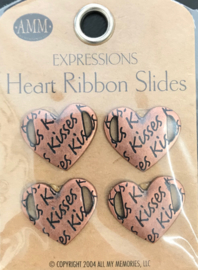 Heart Ribbon Slides - Kisses