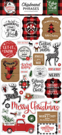 Lumberjack Christmas Chipboard Phrases - Echo Park