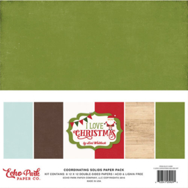 I Love Christmas Solids Paper Pack 12x12 - Echo Park